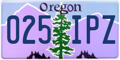 OR license plate 025IPZ
