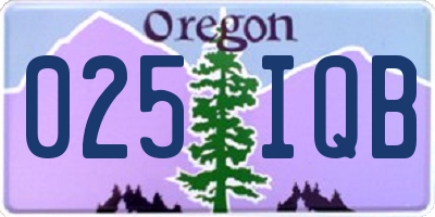 OR license plate 025IQB
