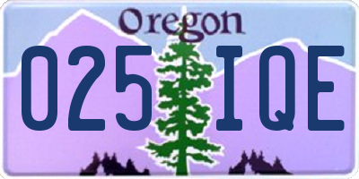 OR license plate 025IQE
