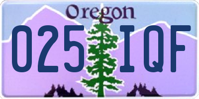 OR license plate 025IQF