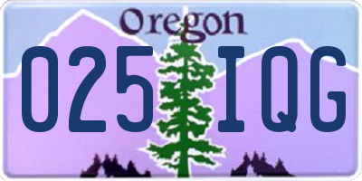 OR license plate 025IQG