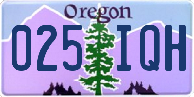 OR license plate 025IQH