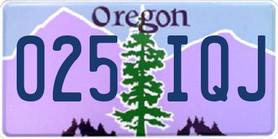 OR license plate 025IQJ