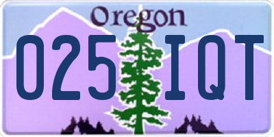 OR license plate 025IQT