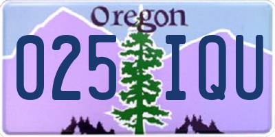 OR license plate 025IQU