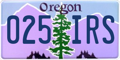 OR license plate 025IRS
