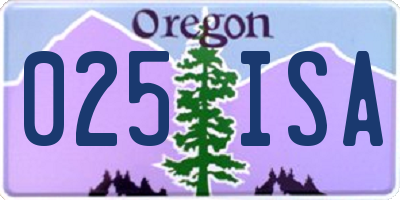 OR license plate 025ISA