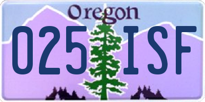 OR license plate 025ISF