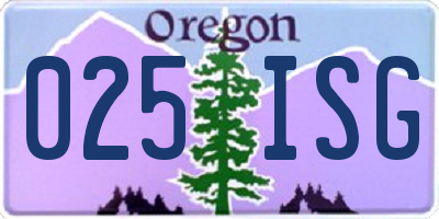 OR license plate 025ISG