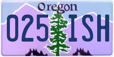 OR license plate 025ISH