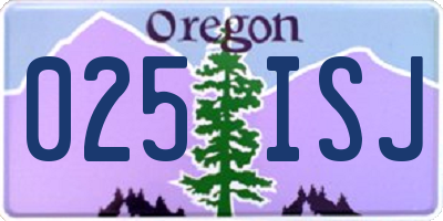 OR license plate 025ISJ