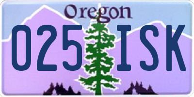OR license plate 025ISK