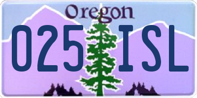 OR license plate 025ISL