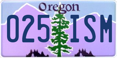 OR license plate 025ISM