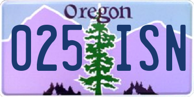 OR license plate 025ISN