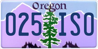 OR license plate 025ISO