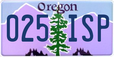 OR license plate 025ISP