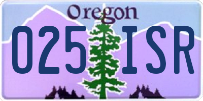 OR license plate 025ISR