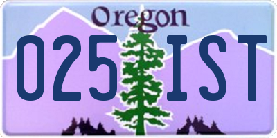 OR license plate 025IST