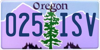 OR license plate 025ISV