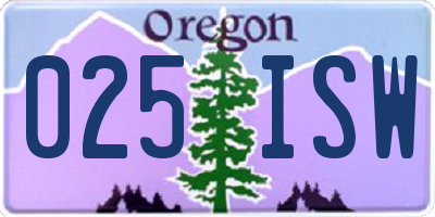 OR license plate 025ISW