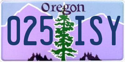 OR license plate 025ISY