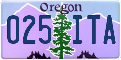 OR license plate 025ITA