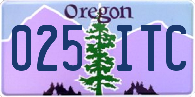OR license plate 025ITC