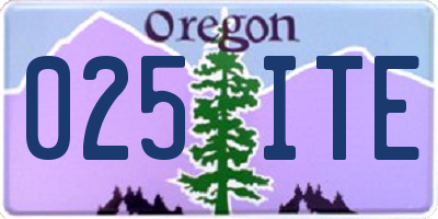 OR license plate 025ITE