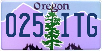 OR license plate 025ITG