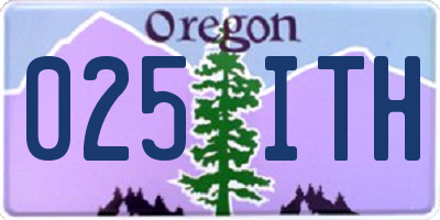 OR license plate 025ITH
