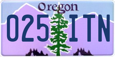 OR license plate 025ITN