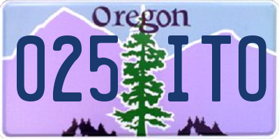 OR license plate 025ITO