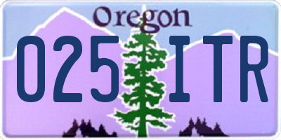 OR license plate 025ITR