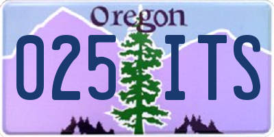 OR license plate 025ITS