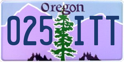 OR license plate 025ITT