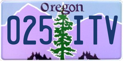 OR license plate 025ITV