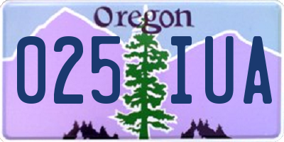 OR license plate 025IUA