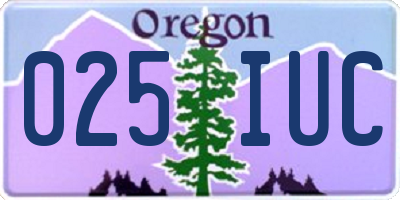 OR license plate 025IUC