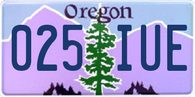 OR license plate 025IUE