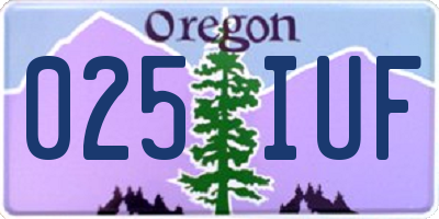 OR license plate 025IUF