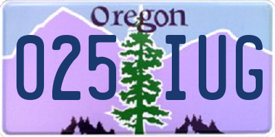 OR license plate 025IUG