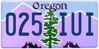 OR license plate 025IUI