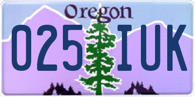 OR license plate 025IUK