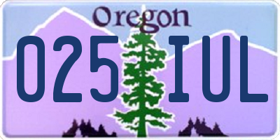 OR license plate 025IUL