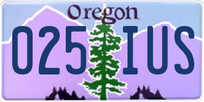 OR license plate 025IUS