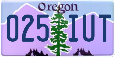 OR license plate 025IUT