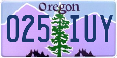 OR license plate 025IUY