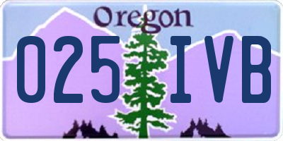 OR license plate 025IVB