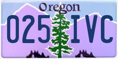 OR license plate 025IVC
